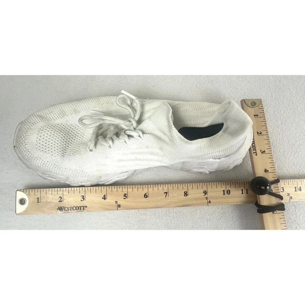 Unbranded Knit Sneakers Women Size 9 White Athleisure Walking Shoes